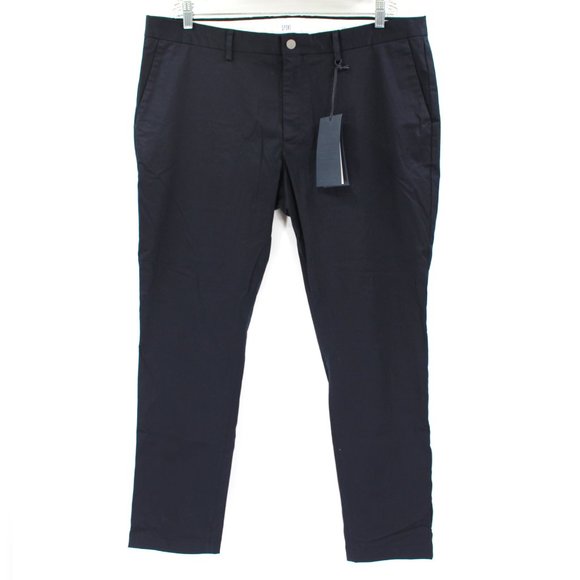 Spoke Navy Cotton Chino Build A Tapered Leg Pants W 40 X L 30 NEW Blue Trouser - Picture 1 of 8